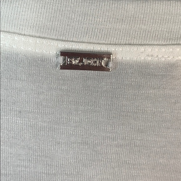 St. John beaded black jewel white 3/4 sleeve top 2 - Picture 7 of 9